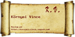 Környei Vince névjegykártya